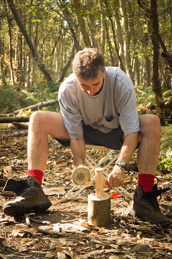 Crafting a mallet in the woods